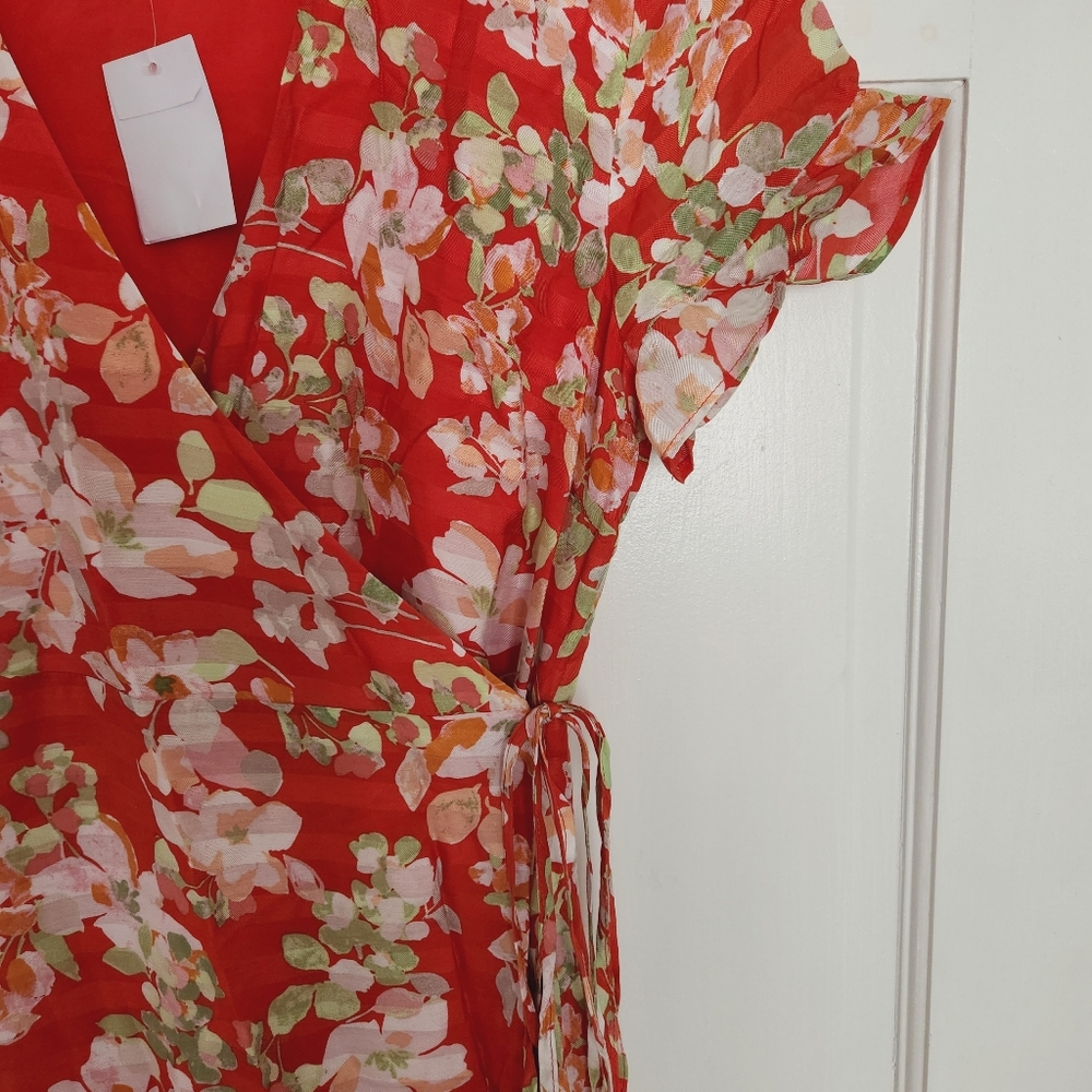 NWT J. Jill Floral Wrap Dress - Picture 3 of 8
